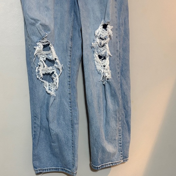 Wild Fable Distressed Light Blue Super High Rise Baggy Jeans - Picture 5 of 12